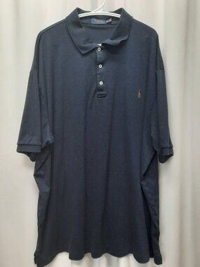 Polo Ralph Lauren Men's 3XLT Big & Tall Navy Blue Soft Touch Polo Shirt Pony